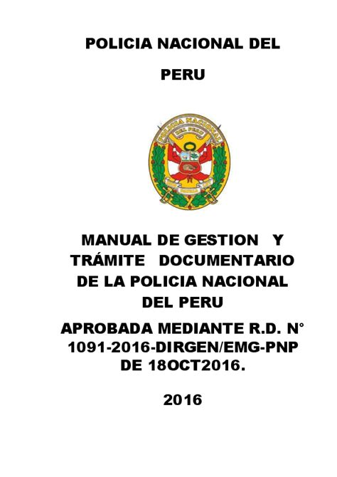 Pdf Policia Nacional Del Peru Manual De Gestion Y TrÁmite