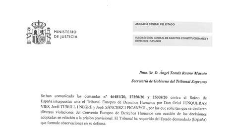 El TEDH reclama les allegacions pel judici del Procés