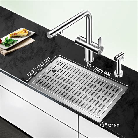 Vevor Plateau Gouttement Gouttoir Inox Bac Gouttage Bi Re Avec Drain