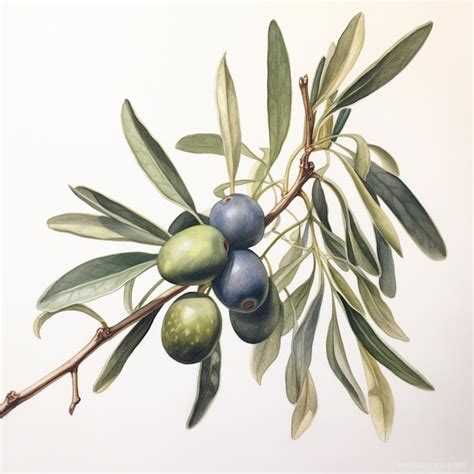 Premium Ai Image There Are Two Olives On A Branch With Leaves And A
