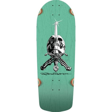 Powell Peralta Ray Rodriguez OG Snub Skull & Sword Teal Skateboard Deck ...