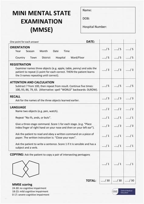 Mini Mental Test Vorlage Erstaunlich Mini Mental Status Exam Best Of