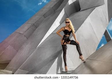 Lingerie Fashion Model Black Sexy Latex Stock Photo Shutterstock
