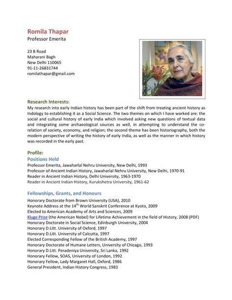 (PDF) Romila Thapar - Jawaharlal Nehru University · Romila Thapar