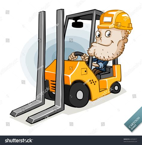 Forklift With The Driver Stock Vector Illustration 42332617 Shutterstock
