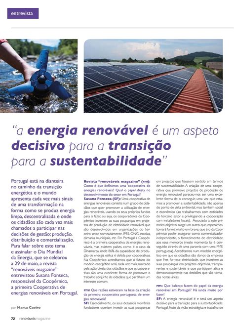 “a Energia Renovável é Um Aspeto Decisivo Para A Transição Para A