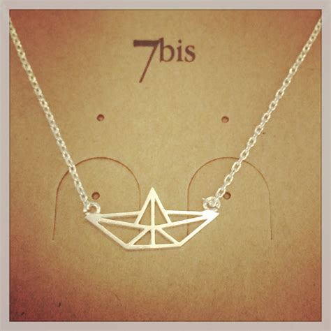 Collier Bateau Geometrique Origami Pliage E Shop Bijoux 7bis