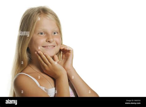 Portrait Of The Attractive Girl Of The Blonde Close Up Stock Photo Alamy