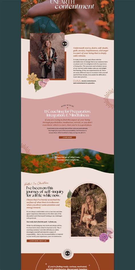 Boho Earthy Elegant Custom Showit Website Design For Wellness Coach In