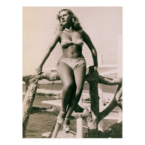 Bathing Beauty Vintage Bikini Girl Postcard Zazzle