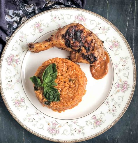 Tomato Basil Risotto Recipe With Grilled Chicken By Archana S Kitchen