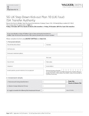 Fillable Online ISA Transfer Form Walker Crips Fax Email Print