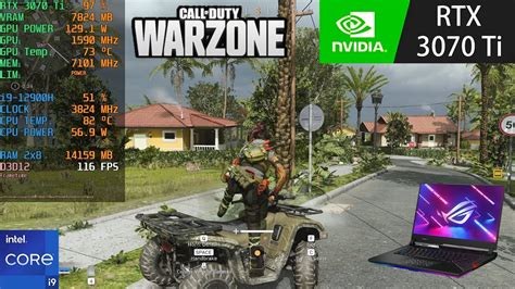 Call Of Duty Warzone RTX 3070 Ti Laptop 150W I9 12900H Max Vs Low