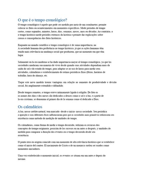 Como É Definido O Tempo Cronológico - Definição do Tempo Cronológico | PDF | Tempo | Calendário