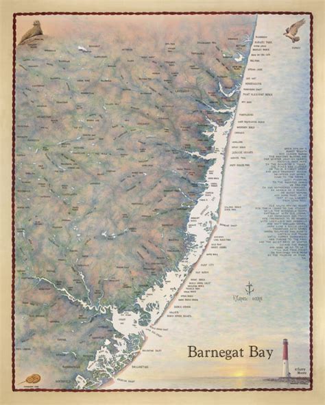 Barnegat Bay And The Central Jersey Coast Waterways Map