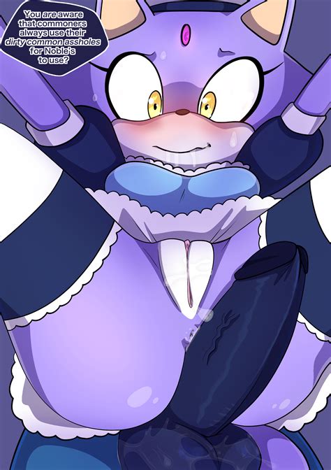 Rule 34 Anthro Blaze The Cat Domestic Cat Drooling Female Imminent Anal Maid Uniform Purple