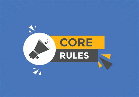 Core rules text button. Core rules speech bubble. Core rules text web ...