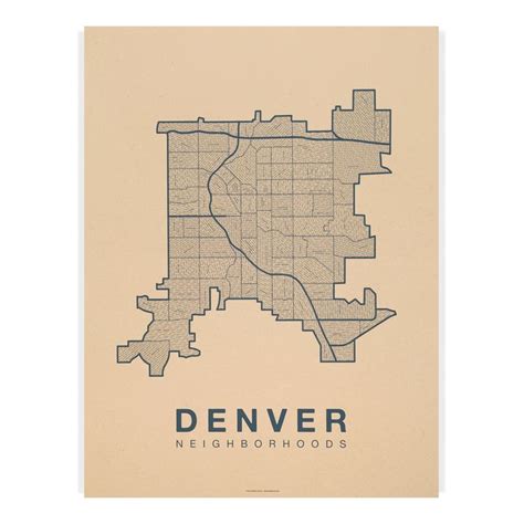 Denver Neighborhood Map | Denver Map Art Poster | Denver neighborhoods, Denver map, Map art