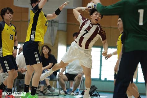 早稲田スポーツ新聞会 On Twitter 男子ハンドボール 早慶明定期戦 明大戦 早大30ー30明大 序盤4連続で得点に成功するも