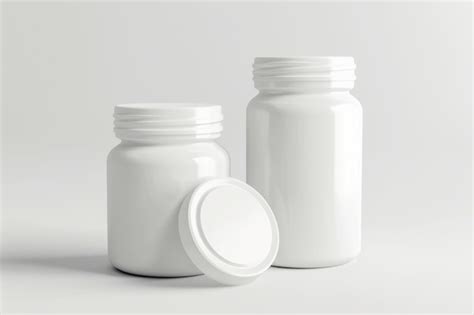 Dos Frascos De Medicamentos Blancos Con Tapa Imagen Premium Generada