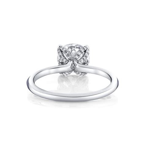 Round Cut Solitaire Diamond Petal Prong Engagement Ring Althaia