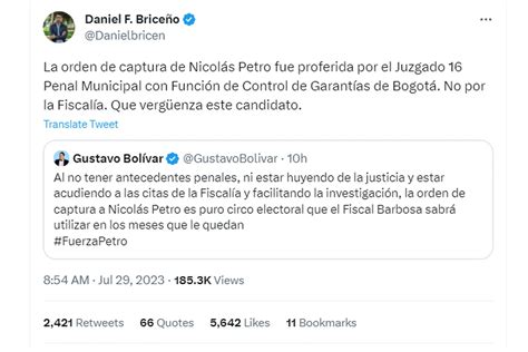 El Encontrón Entre Gustavo Bolívar Y Daniel Briceño Tras La Captura De