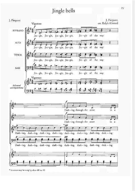 Pdf J Pierpont Jingle Bells Arr Ralph Allwood Satb Choir Sheets