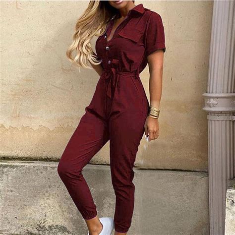 SELONE One Piece Jumpsuits for Women Dressy With Sleeves Short Sleeve