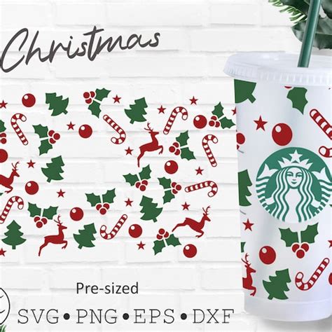 Christmas Svg For Starbucks Venti Cold Cup Oz Etsy