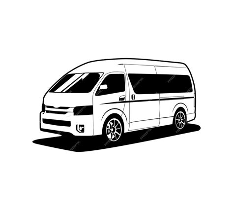 Premium Vector Van Car Minibus Illustration Vector Black And White