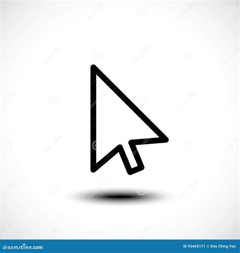 Computer Mouse Click Pointer Cursor Arrow Flat Icon Stock Vector