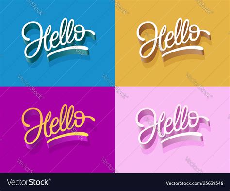 Calligraphic Hand Written Hello Script Lettering Vector Image