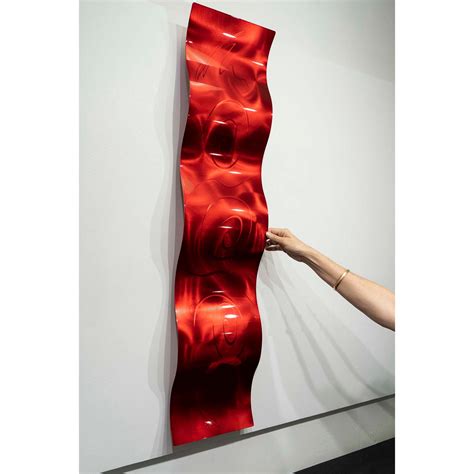 Red Metal Wall Sculpture Modern Metal Accent Abstract Indoor - Etsy