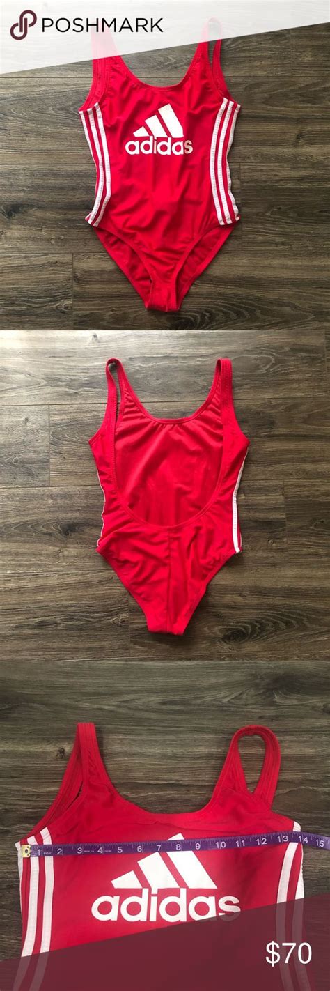 Adidas Red Low Back One Piece Swimsuit New Adidas Swim One Pieces Red