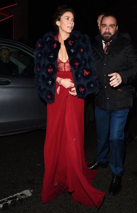 Brunette Anna Friel Showing Her Admirable Breasts In A Red Dress Team Celeb