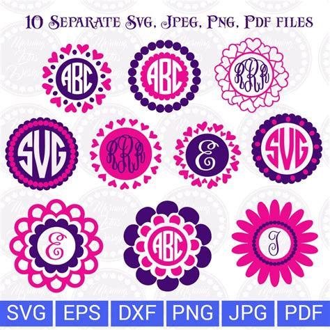 Monogram Svg Circle Monogram Svg Monogram Frame Svg Circle - Etsy