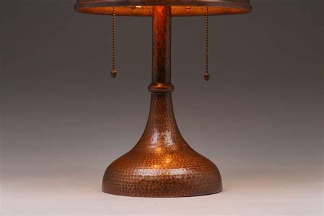 Benedict Studios Hammered Copper Mica Lamp C1910 California