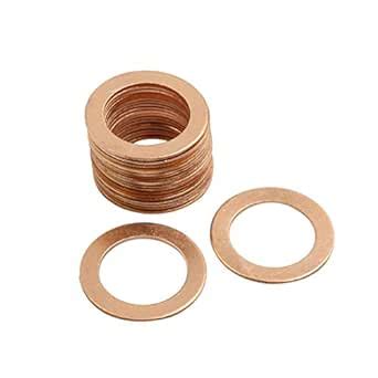 X AUTOHAUX 20 Pcs 20mm Inner Diameter Copper Washers Flat Sealing