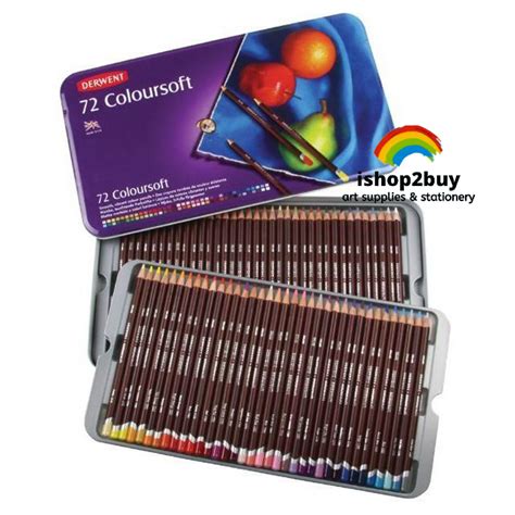 Derwent Coloursoft Pencil 72 Colour 24 Colour Pencil Metal Tin British