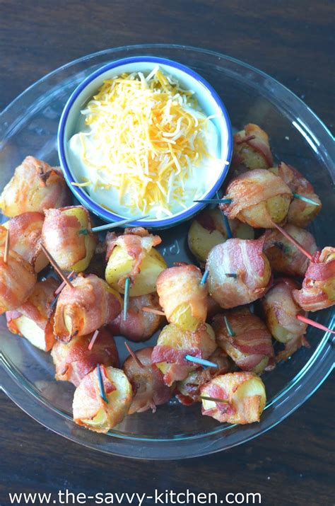 The Savvy Kitchen Bacon Wrapped Potato Bites