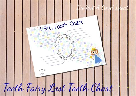 Tooth Fairy Lost Tooth Chart Printable Boy Us Letter