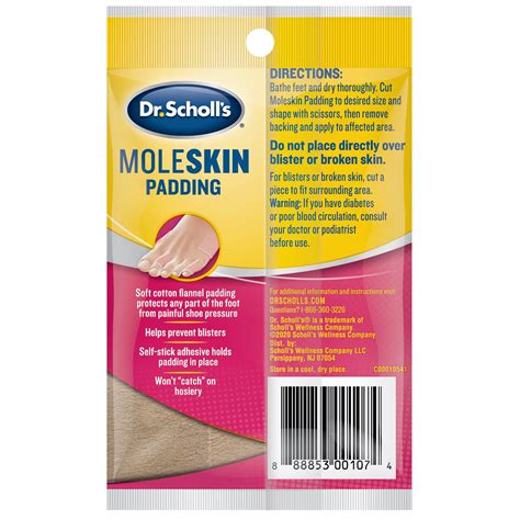 Dr. Scholl’s Moleskin Plus Padding for Relief of Corns/Calluses, 3 ct