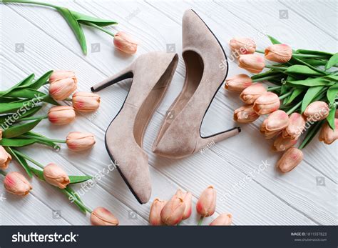 Beige Color Nude Women Shoes Flowers Stock Photo 1811937823 Shutterstock