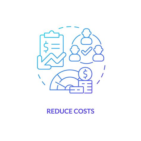 Reduce costs blue gradient concept icon. Less expenditures for business