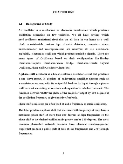 Construction of Phase Shift Oscillation | PDF | Electronic Oscillator ...