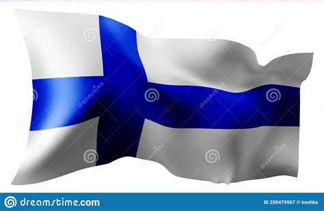 Flag Of Finland Waving In The Wind Stock Vector Illustration Of