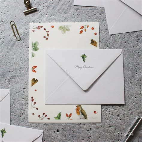 Christmas Hedgerow Berries Letter Writing Paper Pack Hand Designed By