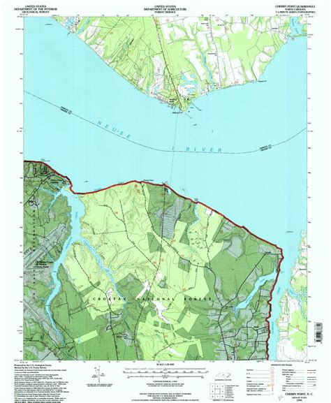Classic USGS Cherry Point North Carolina 7.5'x7.5' Topo Map – MyTopo