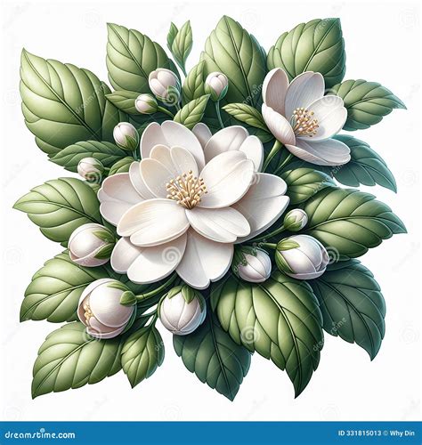 Realistic Jasmine Flower Pencil Drawing, Arabian Jasmine Flower Tattoo