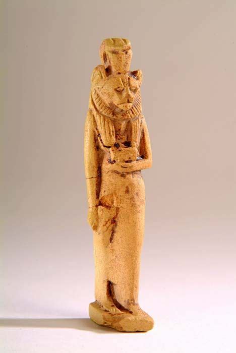 Large Limestone Amulet Figurine Of Goddess Sekhmet The Lioness